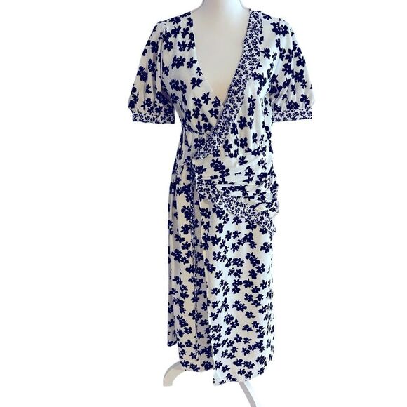 Love, Whit by Whitney Port Floral Wrap Midi Dress Size Medium NWT - Picture 4 of 8